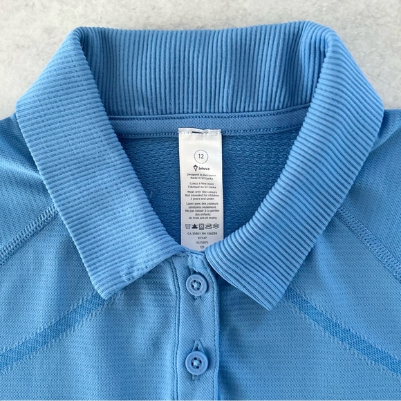 Ivivva by Lululemon Fly Tech Golf Tennis Performance Polo Top, Pool Blue, 12 - Picture 3 of 7